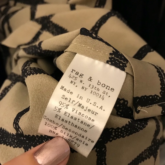 Rag and Bone Silk Windowpane T-Shirt - Picture 6 of 6